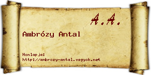 Ambrózy Antal névjegykártya